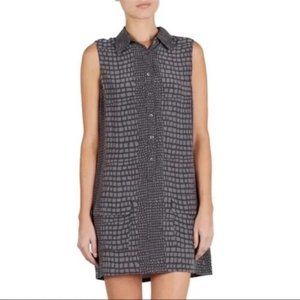 Equipment Femme Lucinda Grey Silk Dress - Medium